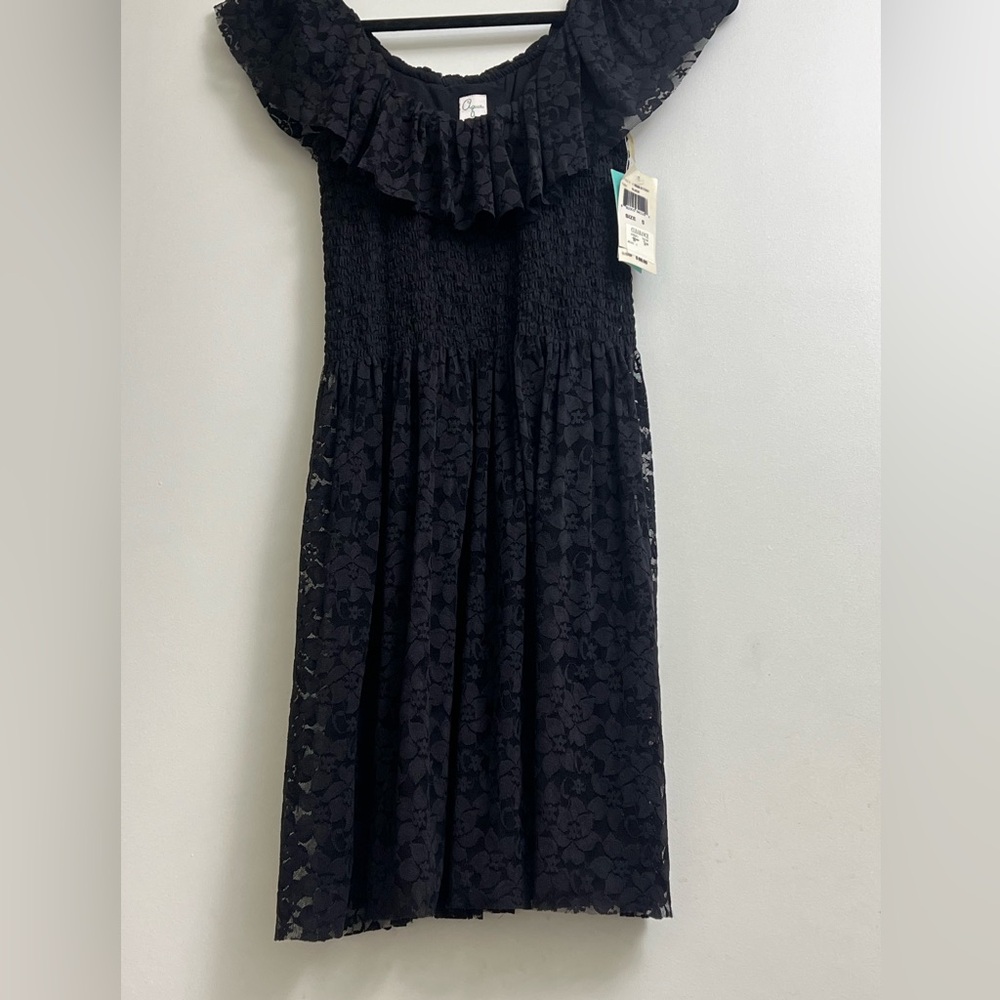 Aqua Off-Shoulder Little Black Dress